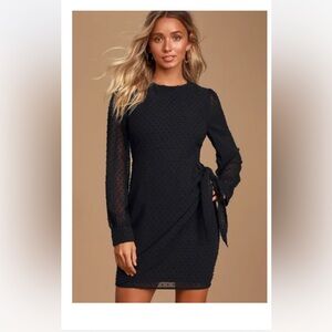 Lulus Black Tie Waist Dress